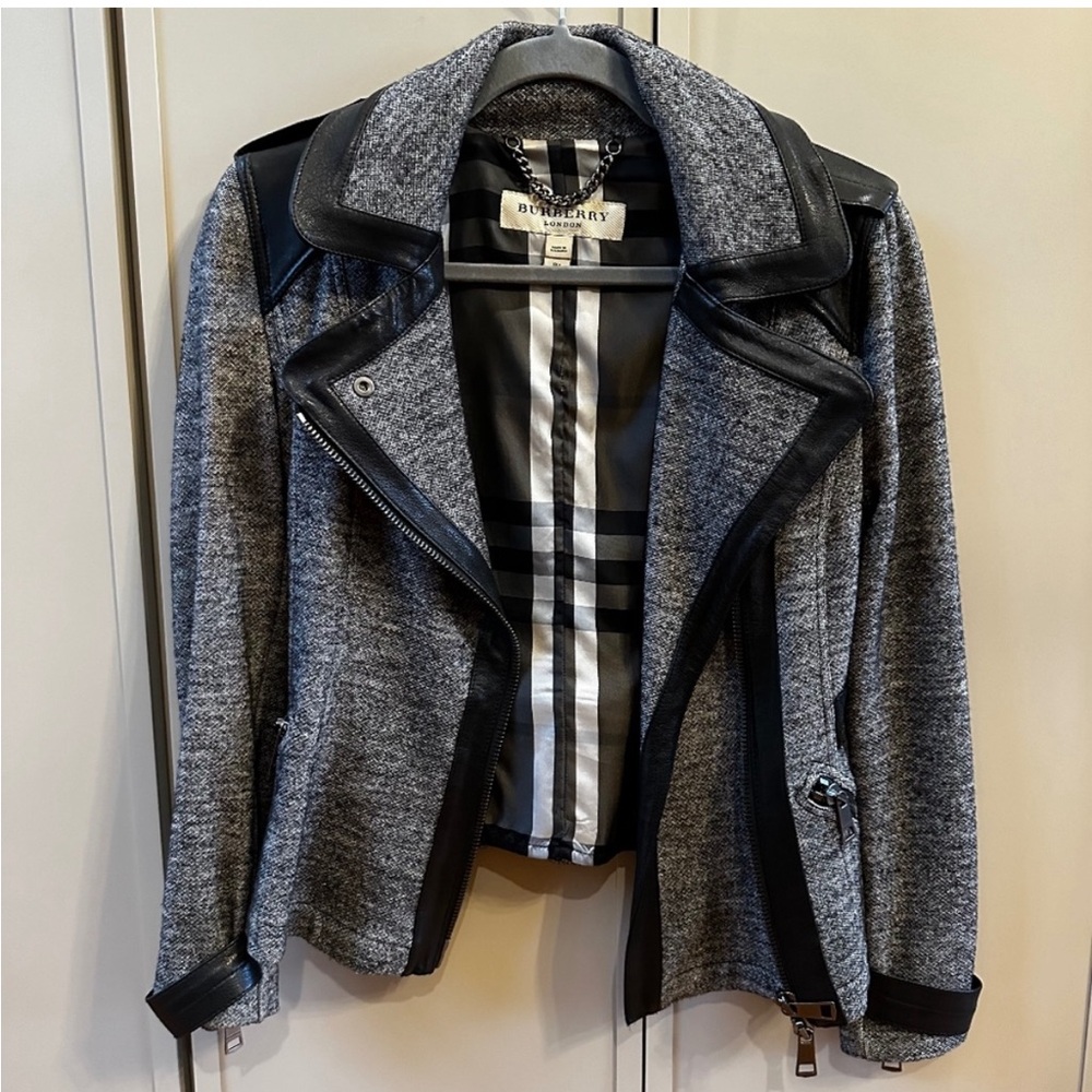 BURBERRY Knit and Leather Moto Jacket!